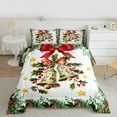 thumbnail image 2 of Homewish Golden Bell 2pcs Bedding Comforter Set,Red Bow Knot Twin Comforter Sets,Xmas Tree Leaves Breathable Bedding Set,Breathable Home Decor,Reversible, 2 of 8