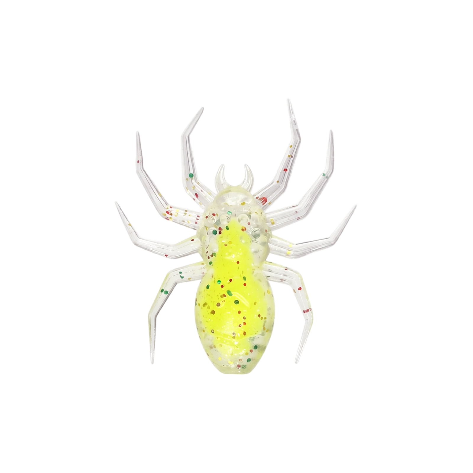 Soft Spider Fishing Lure 1.4 Inch 1.3g Bionic PVC and TPR Bait for Bass Panfish and Freshwater Fishing