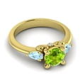 thumbnail image 3 of 2.50 Carat Round Cut Peridot & Aquamarine Gemstone Lovely Engagement Ring for Women Solid 14K Yellow Gold Size 7 by Diamond-Capitals, 3 of 8