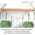 thumbnail image 5 of JOWBOOW Boho Macrame Hanging Shelf with Woven Leaves, Rustic Wood Floating Storage Display & Plant Wall Decor for Bedroom, Living Room, Nursery, 5 of 12