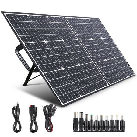 SWAREY Foldable 100 Watt 100W Solar Panel Monocrystalline for 12V RV, Boat, Outdoor Camping