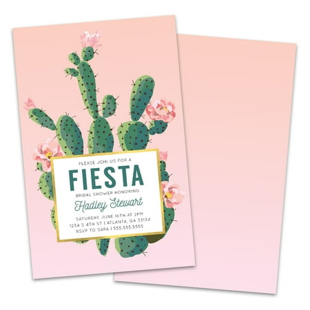 Green Holiday Invitation - Personalized Fiesta Bridal Shower Invitations