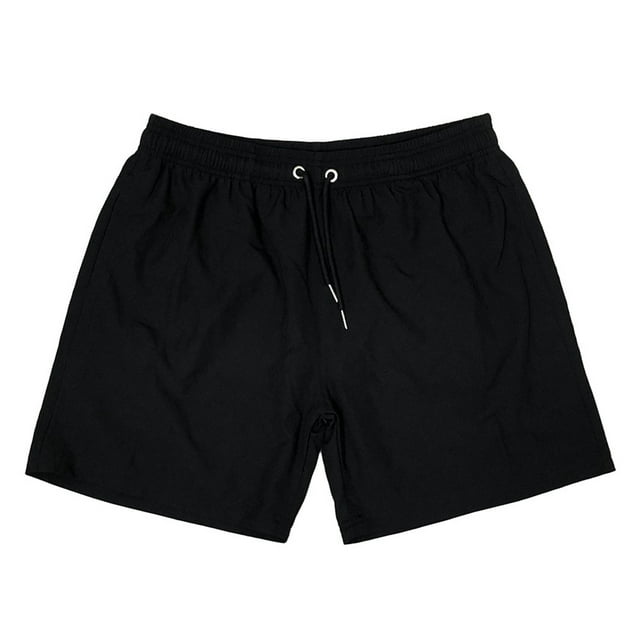 Mens Board Shorts Men's Athleisure Loose Solid Color Quick Drying Beach Shorts Swim Trunks for Men Black M