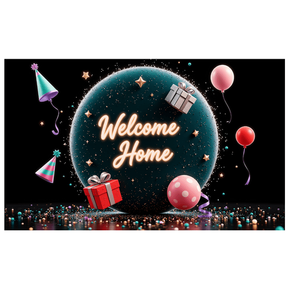 Decorative Design Welcome Banner Colorful Theme Celebration Backdrop for Homecoming Welcome Party Indoor Decoration