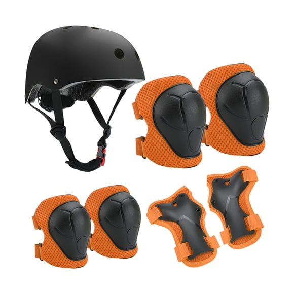 Juego de casco y almohadillas Sonducket para niños Ciclismo naranja negro