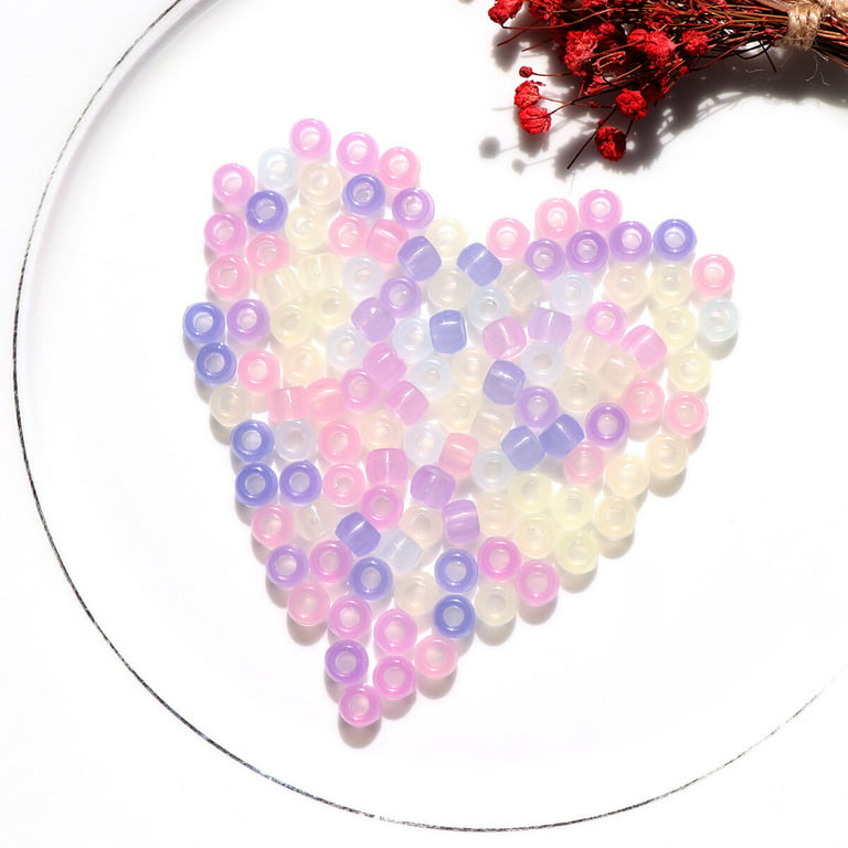 HOMEMAXS 250Pcs Multi Color Plastic UV Beads Clear Beads Color Magically  Changing UV Reactive Pony Beads for Jewelry Making 