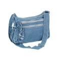 thumbnail image 2 of Gustave Denim Crossbody Bag for Women Multi Pockets Shoulder Messenger Bags Large Capacity Canvas Jean Casual Tote Satchel Purses and Handbags, Blue, 2 of 8