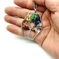 thumbnail image 3 of Crystal Tree of Life Necklace Wire Wrapped Pendant Natural Chips Gravel Healing, 3 of 9