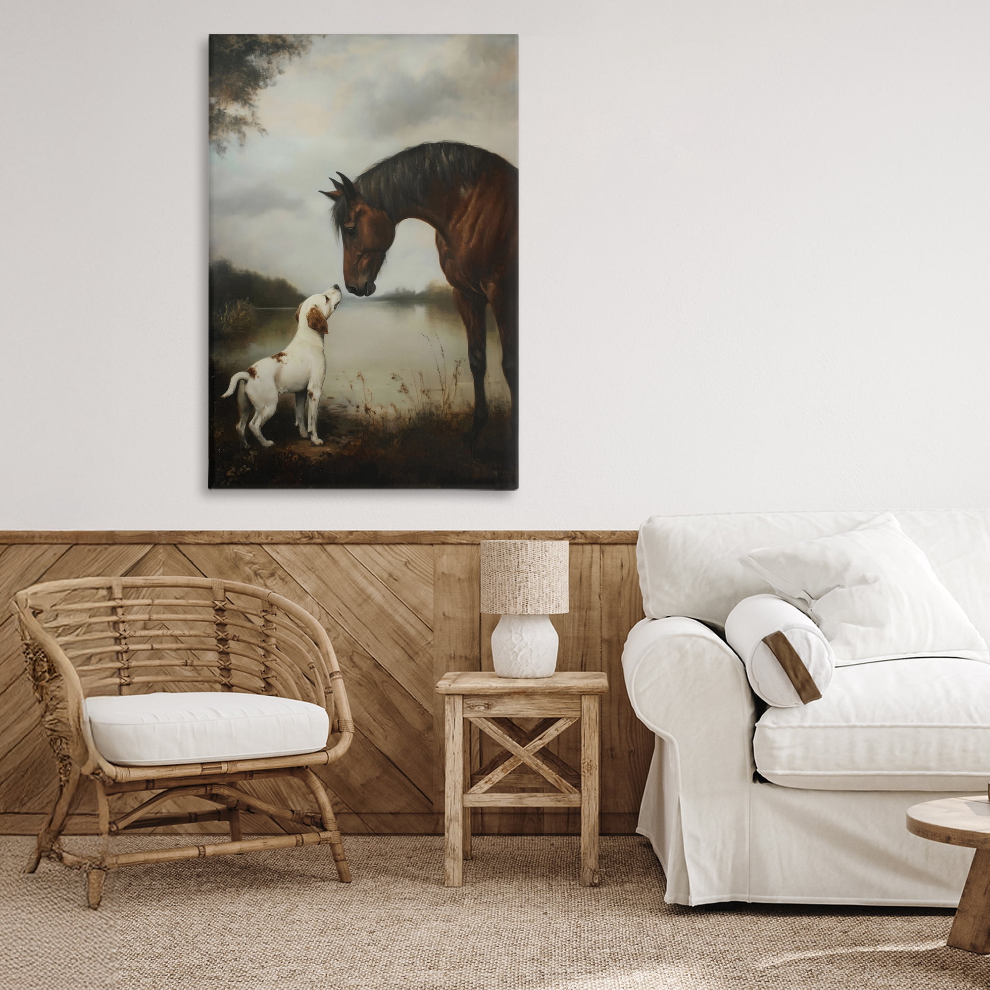 Stupell Industries Hound & Horse Companions Canvas Wall Art, design by Petal Prints Design