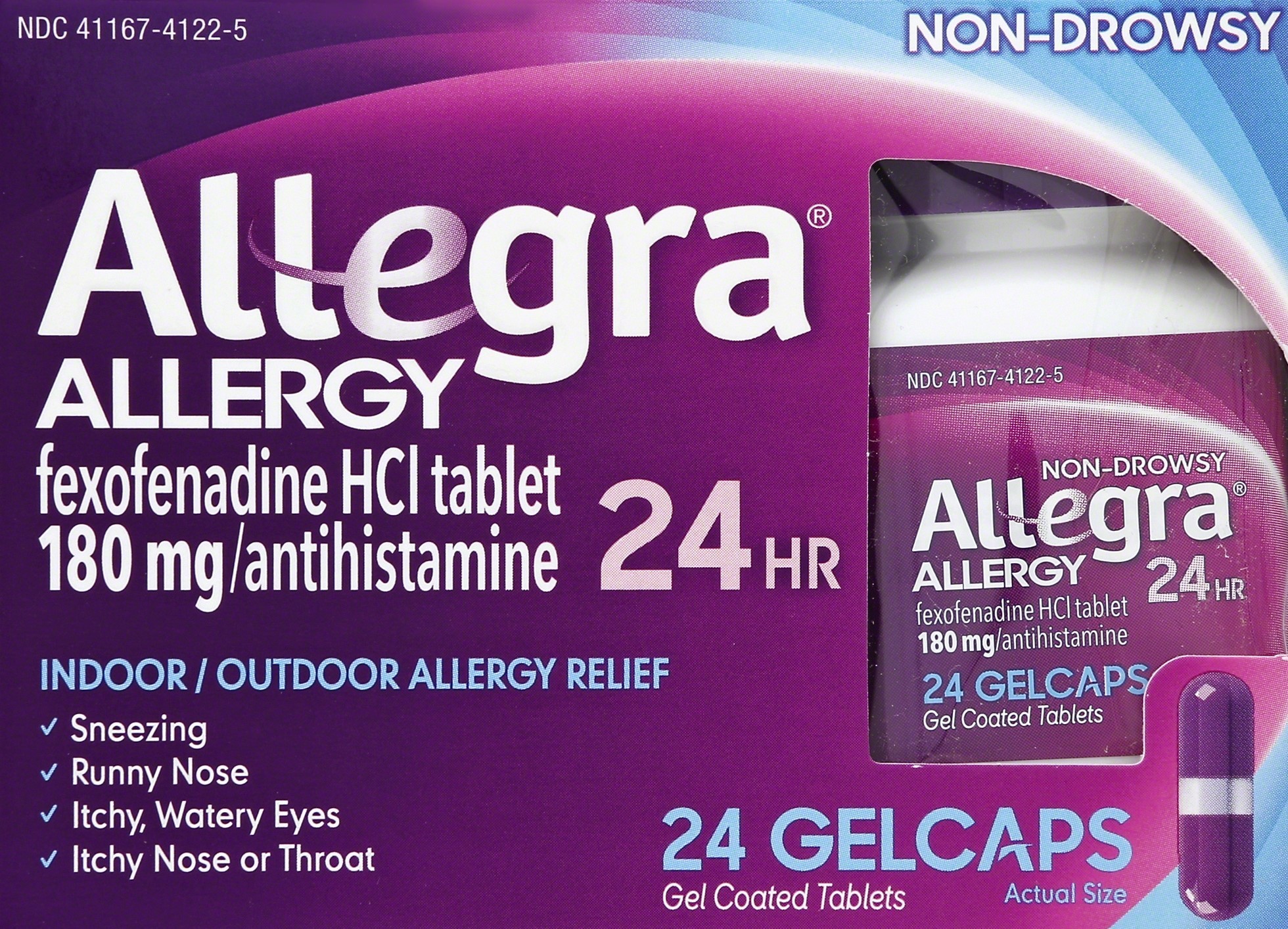 Allegra 24 Hour Allergy, Gelcaps 24 ea - image 2 of 2