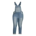 thumbnail image 4 of Dollhouse Junior's Plus Size Skinny Cuffed Denim Overalls, 4 of 4