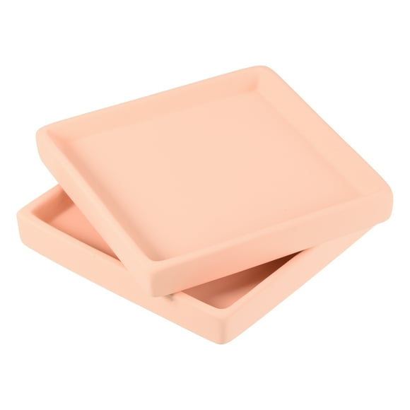 Uxcell 5" Cerámica Cuadrada Plato de Maceta Bandeja de Goteo Coaster, Paquete de 2