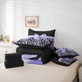 thumbnail image 6 of Erosebridal Cute Ribbon Bowknot 7 Pieces Bedding Comforter Set,Abstract Zebra Stripe Full Bedding Set For Girls Kids,Reversible black, 6 of 7