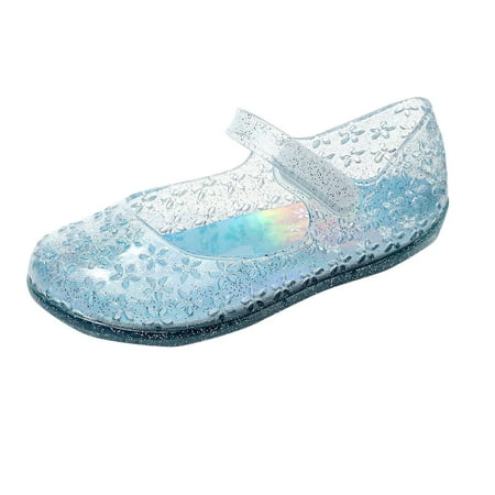 

Huanghuaa Princess Shoes Girls Sandals Jelly Mary Jane Dance Party Shoes For Kids Toddler Fuzzy House Slippers for Girls