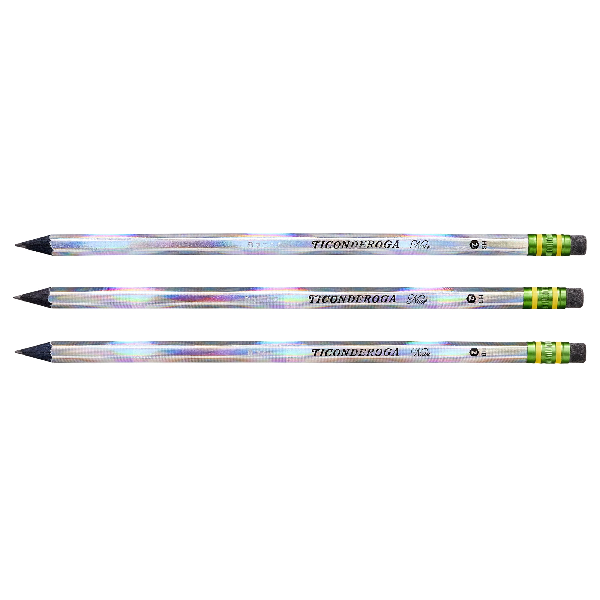 Ticonderoga Holo-Foil Black Wood #2 Noir Pencils (12 Count, 3 Pack) - School & Office Supplies