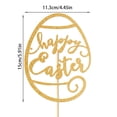 thumbnail image 4 of Tarmeek Easter Cake Topper, 6 Inch Easter Decorations Gold Glitter Alphabet & Egg Letters on Paper Flag Set of Cake Decorations Easter Decor, 4 of 7