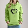 thumbnail image 2 of Fartey Women's Cute Heart Graphic Hoodies Loose Casual Long Sleeve Drop Shoulder Hooded Sweatshirts Fashion Fall Winter Going Out Pullover Tops with Pockets Green XL, 2 of 5