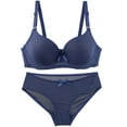 thumbnail image 1 of HomeGardon Bra Set for Women(Bra and Panty Sets ) 2 Piece,Solid Color Seamless Plus Size Lingerie Sets Clearance, 1 of 5
