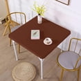 thumbnail image 2 of HSHDLDF JISEN Housse de Dessus de Table Carrée pour Cocktail en Spandex Ajustée Extensible, Couvre-Nappe, Capuchon 34x34 Pouces E-Brown, 2 of 6