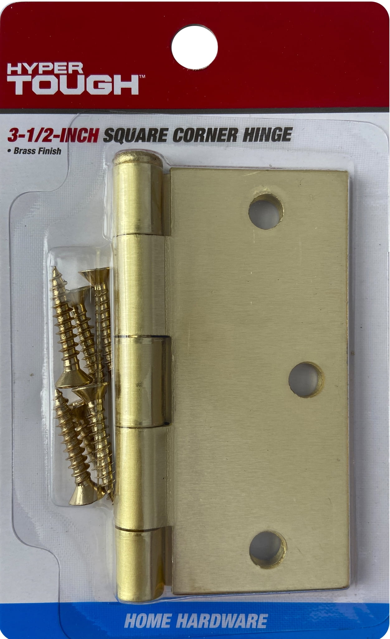 Hillman Group 3-1/2" Residential Door Hinge - Antique Brass, Square Corner, Removable Pin (1-Pack)