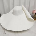 thumbnail image 5 of Vjnyvs Oversized Beach Straw Hat for Women, Extra Large Wide Brim Visor Hats Handmade Roll Up Floppy Sun Hat Summer Beach Cap for Women Travel, 5 of 7