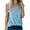 Sky Blue, variant on QUINDOS Tank Tops for Women Blue Sports Fashion Causal V-Neck Solid Blouse Sleeveless T-Shirt Summer Tops Womens Camisoles Plus Size