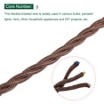thumbnail image 3 of Uxcell 2 M/6.6 Ft 3 Core 18AWG Vintage Twisted Cloth Covered Electrical Wire Brown, 3 of 5