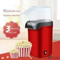 thumbnail image 3 of 2-in-1 Hot Air Popcorn Maker Machine, Oil-Free Healthy Snack Popper For Kids & Family, 600W, US Plug 110V, With Measuring Cup & Butter Warmer, Red,White,US, 3 of 14