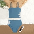 thumbnail image 4 of Kiijoy Girls Flower Cutout Bikini Set Spaghetti Strap Swimsuit Bathing Suit, Sizes 4-16, 4 of 5