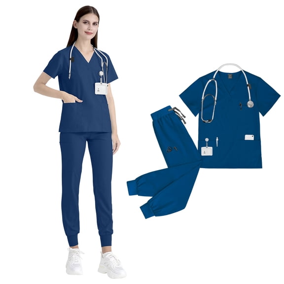 Women Scrub Top Short Sleeve Work Uniform Professional Wear for Clinic