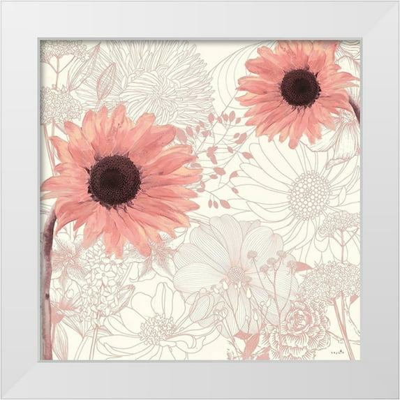 Sophie 6 26x26 White Modern Wood Framed Museum Art Print Titled - Incidental Pink