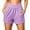 Purple-01, variant on DISKEBUISS Women's Summer Athletic Shorts Crossover High Waisted Gym Loose Short Pants with Pockets