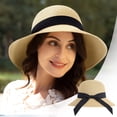 thumbnail image 3 of Sombreros de sol de las mujeres Sombrero de ala ancha grande de las mujeres Packable sombrero de sol para las mujeres Sombreros de paja para las vacaciones de verano, 3 of 8