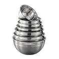 thumbnail image 1 of 7X Mixing Bowls Salad Bowl Round Rolling Mirror Finish Rice Snack Cereal Food Storage Basin Kitchen Dining Cooking Tableware White Lid, 1 of 9