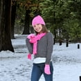 thumbnail image 6 of Girls 3-Piece Winter Hat, Scarf & Glove Set – Cozy Knit Beanie Accessories for Kids – Warm Cold Weather Gear, 6 of 6