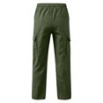 thumbnail image 2 of RUTAYY Boys Cargo Pants Drawstring Waist with Multiple Pockets Outdoor Street Pants, Dark Green, 2 of 4