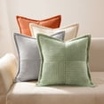 thumbnail image 4 of Topfinel 16" x 16" Wide Side Pillowcase,Corduroy Decorative Textured Pillow Cover, Grey,Set of 2, 4 of 8