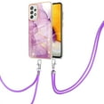 thumbnail image 1 of Alytech Galaxy A72 5G Case, Galaxy A72 4G Case, Soft TPU Rubber Stylish Marble Shockproof Anti-scratch Slim Lightweight Back Cover with Lanyard for Samsung Galaxy A72 5G/ Galaxy A72 4G, Lightpurple, 1 of 4