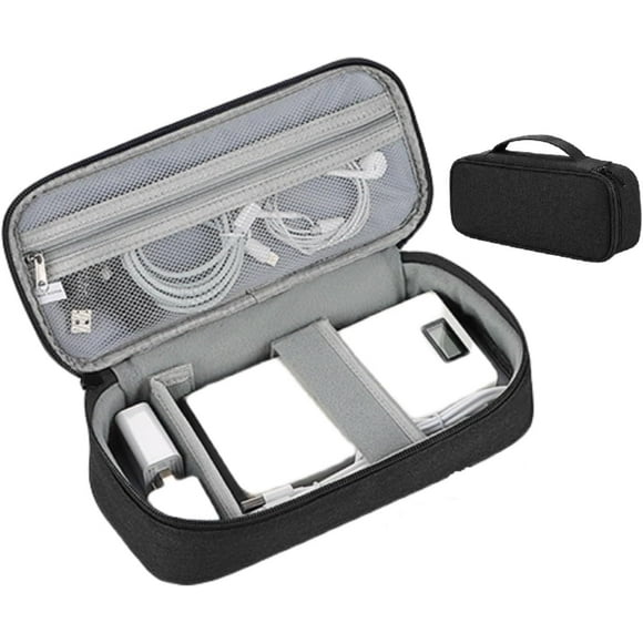 shiyou-SA-U Portable Electronics Organizer Travel Case - Cable, Charger, and Cords Carrying Pouch for Power Bank, Hard Drive, and Tech Accessories - Compact Travel Tech Bag. (Black, Large)