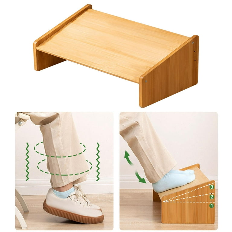 wooden foot rest under desk bamboo
