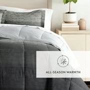 All Season Ultra Soft Comforter Set Lightweight Bedding in Gray/Black Ombre for King/Cal King by Comfort Canopy