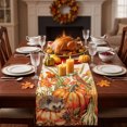 thumbnail image 2 of Fall Table Runner,13x72 Inch Pumpkins Fall Decorations for Home Party,Thanksgiving Dinner Table Centerpiece Layout,Seasonal Kitchen Decor,Orange, 2 of 6