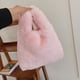 thumbnail image 2 of Bolso de felpa de otoño e invierno, bolso de mujer, bolso de mano sencillo de moda, bolso peludo portátil con textura de niña, 2 of 6