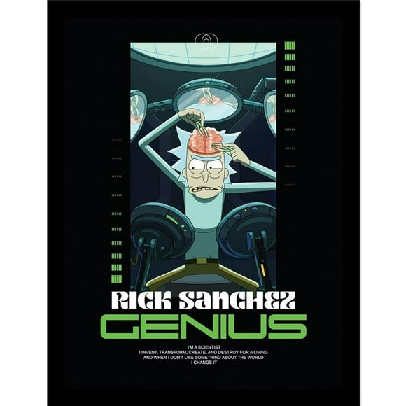 Rick And Morty Classrickal Rick Genius Framed Poster