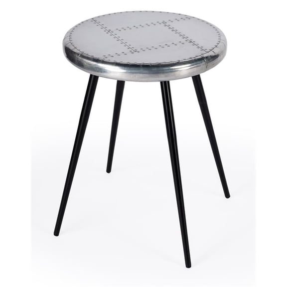 Beaumont Lane Contemporary Silver Metal Aviator Accent Table