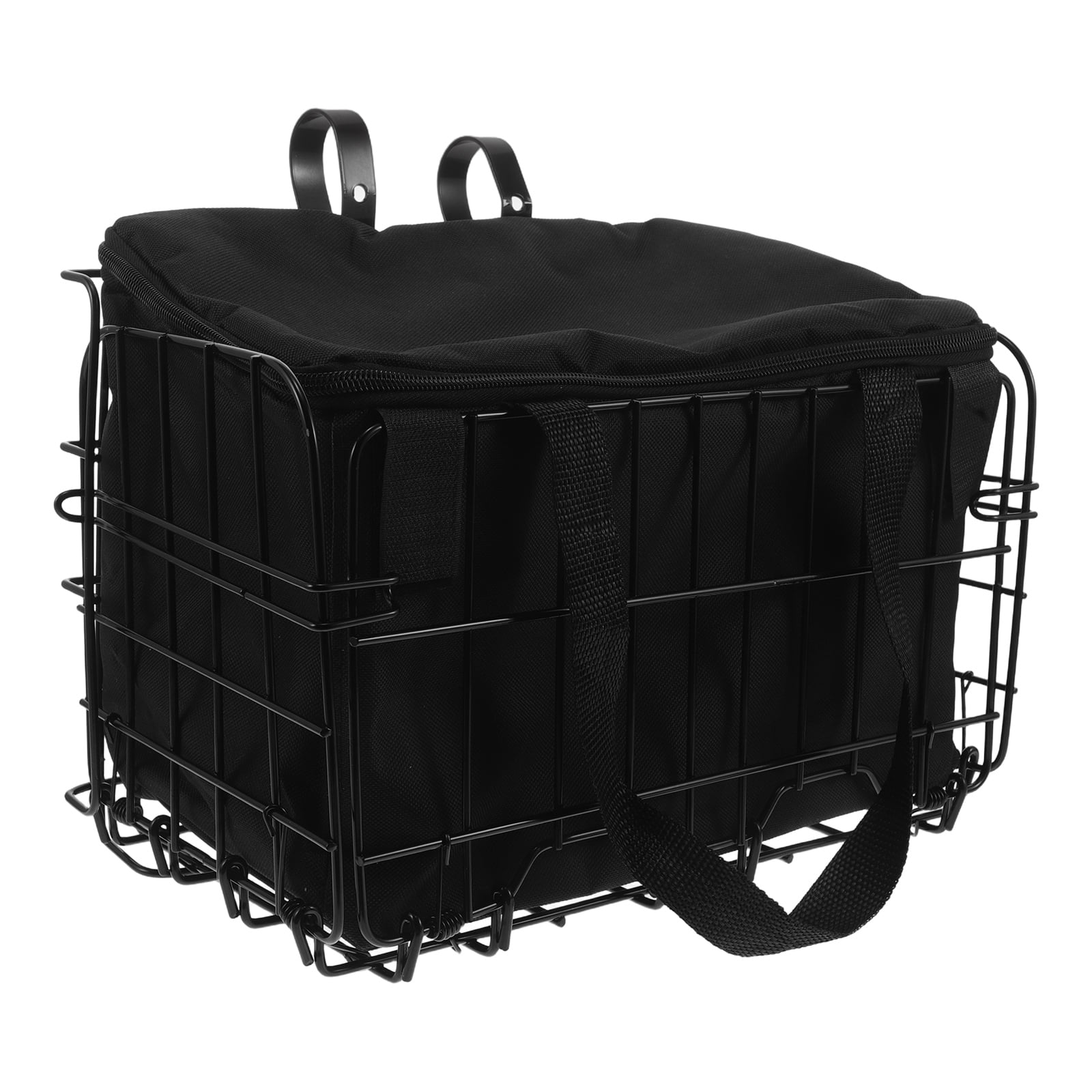 HONMEET Folding Front and Rear Bike Basket with Detachable Liner Bag - Pet Carrier and Grocery Storage Rack for Cycling