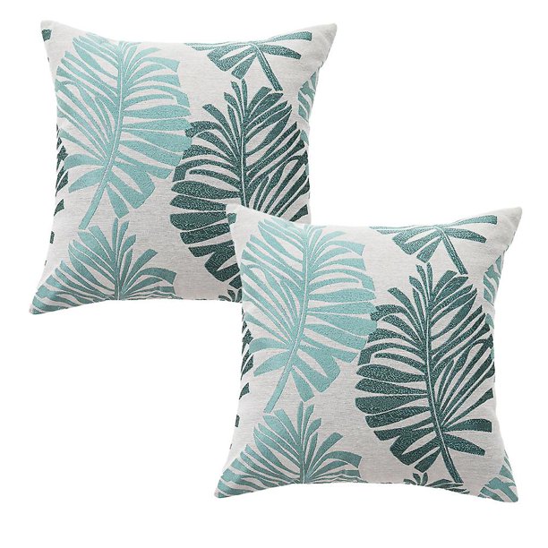 45*45cm Funda de almohada de lino cuadrada, funda de cojín de oficina, marrón, 45x45cm, 2 uds.