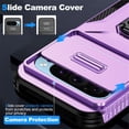 thumbnail image 4 of For Google Pixel 11 / 11 Pro Slim Fit Shockproof Hybrid with Slide Camera Cover & Rotated Ring Kickstand, [Military-Grade] Phone Case,Purple,For Pixel 11 / 11 Pro, 4 of 8