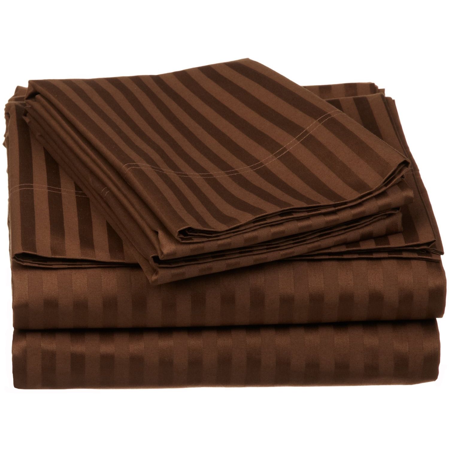 Egyptian Cotton Thread Count Stripe Sheet Set Twin XL Chocolate By Superior Walmart Com