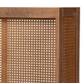 thumbnail image 4 of Baxton Studio Rina Mid-Century Modern Ash Wanut Finished Wood and Synthetic Rattan Full Size Wrap-Around Headboard, 4 of 6